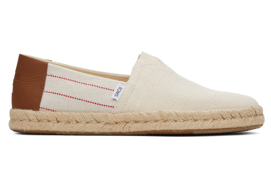 Homme TOMS Espadrilles | Espadrille Alpargata Corde Semelle 2.0 Rayures Naturelles/Orange