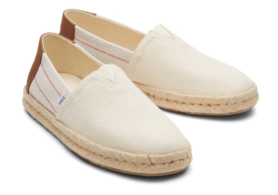 Homme TOMS Espadrilles | Espadrille Alpargata Corde Semelle 2.0 Rayures Naturelles/Orange