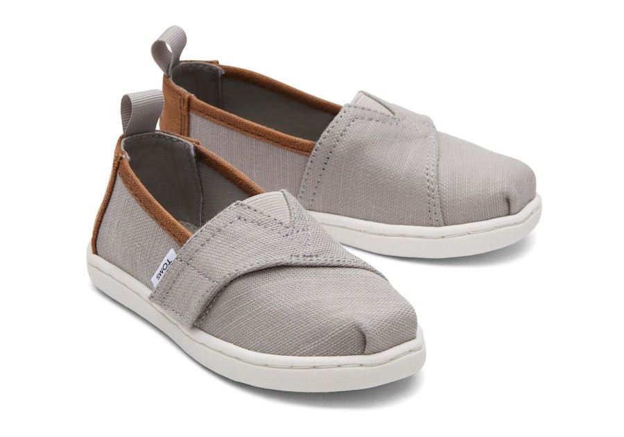 Enfant TOMS | Tiny Alpargata Grey Recycled Cotton Toddler Shoe