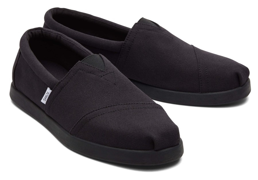 Homme TOMS | Alp Fwd All Black Recycled Cotton Canvas Black/Black