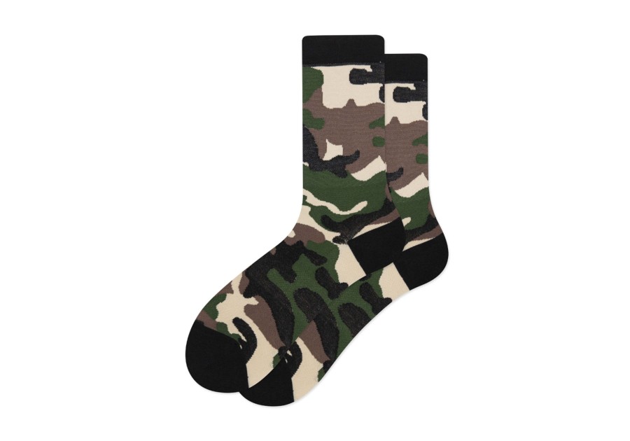 Homme TOMS | Chaussettes Crew Camo Camouflage Noir