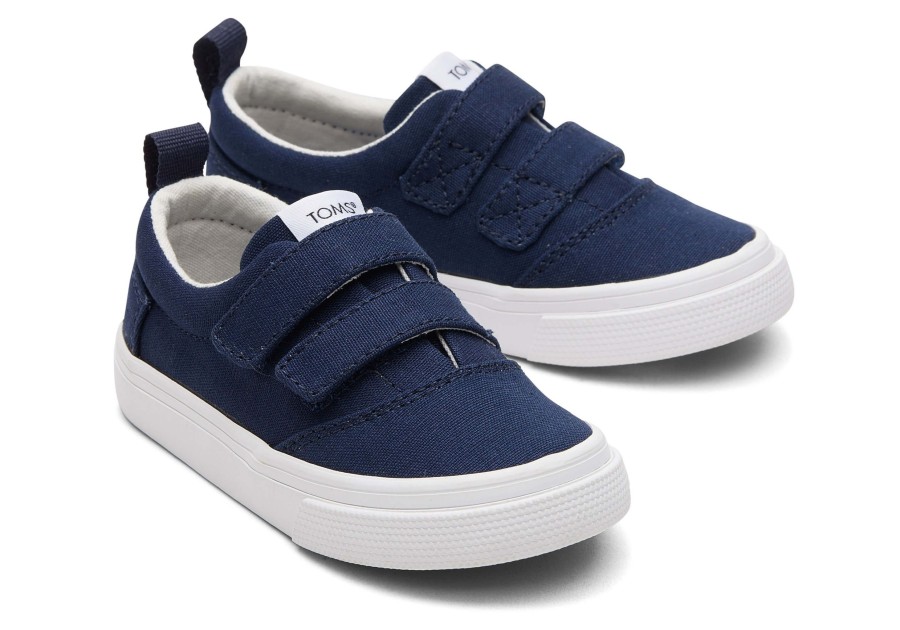 Enfant TOMS | Tiny Fenix Navy Double Strap Sneaker Bleu Marine