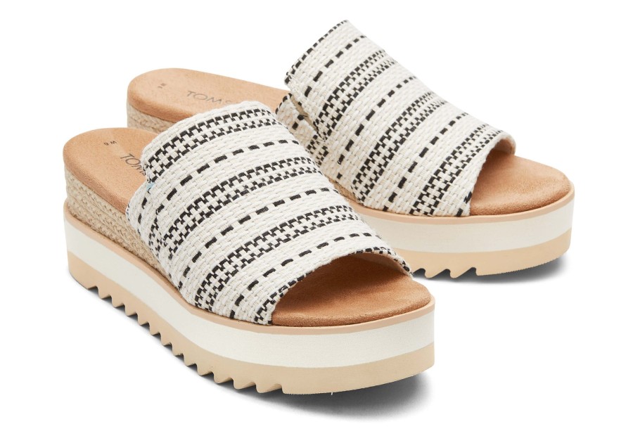 Femme TOMS Talons & Compensees | Diana Mule Sandal Tissu Global Naturel