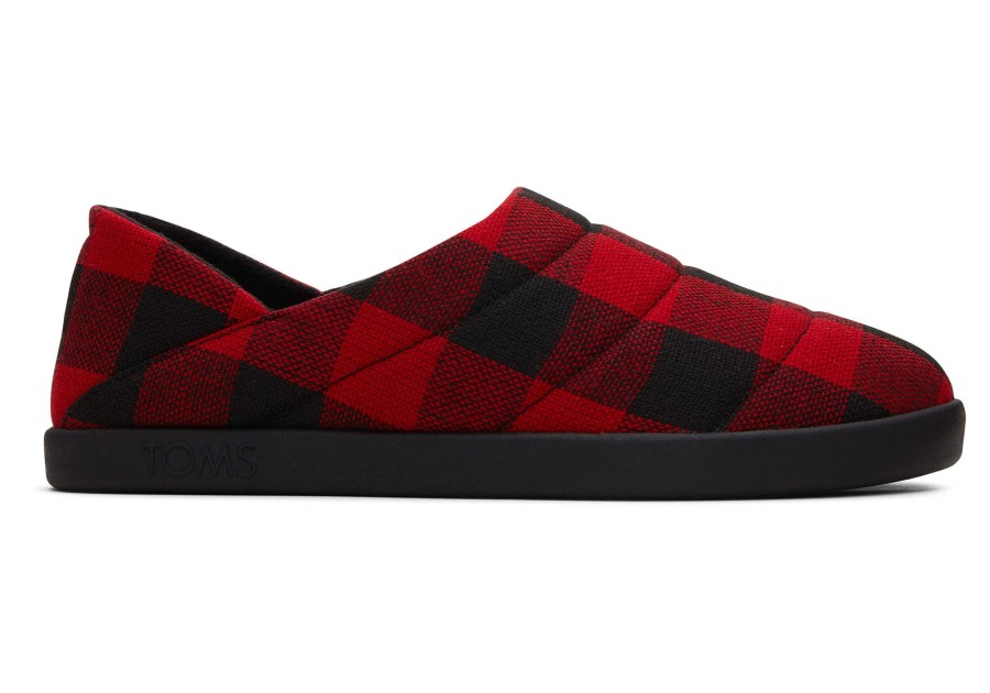 Homme TOMS Chaussons | Chaussons Ezra Red Buffalo Plaid