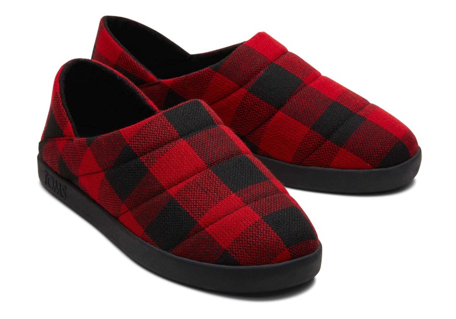 Homme TOMS Chaussons | Chaussons Ezra Red Buffalo Plaid