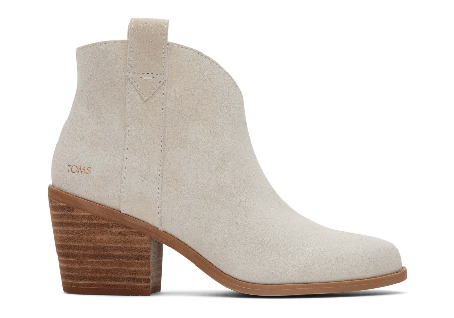 Femme TOMS Talons & Compensees | Constance Suede Heeled Boot Light Sand