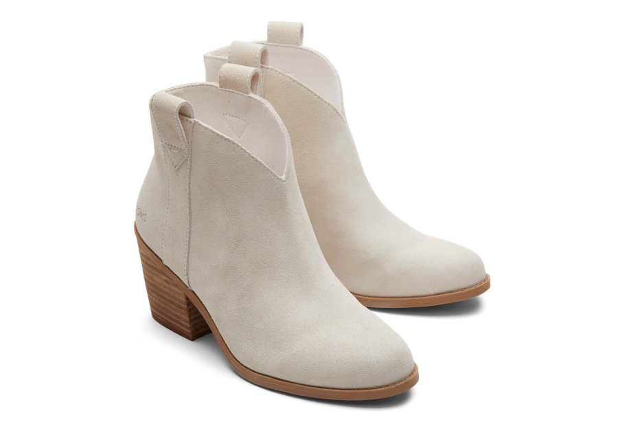 Femme TOMS Talons & Compensees | Constance Suede Heeled Boot Light Sand