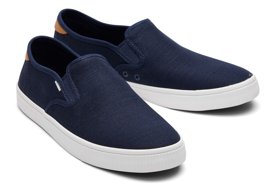 Homme TOMS Sneakers | Slip On Baja Bleu Marine