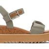 Femme TOMS Plateformes | Diana Ruched Woven Wedge Sandal Tissu Fronce Gris Vetiver