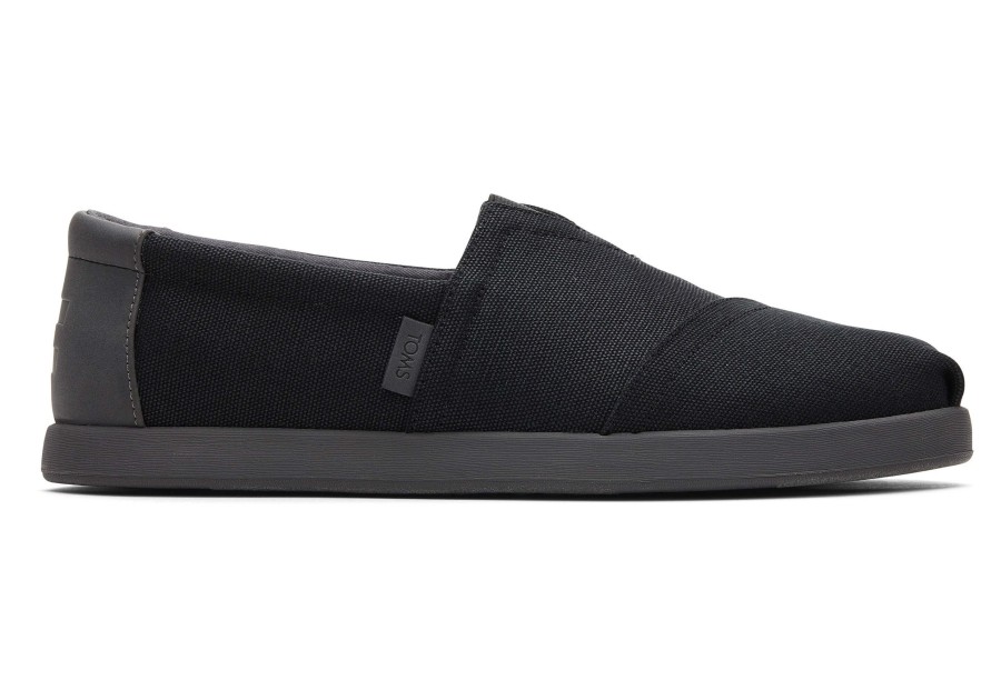 Homme TOMS Alpargata | Alp Fwd Black Canvas Synthetic Trim Black Waxed Canvas