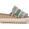 Femme TOMS Plateformes | Diana Mule Sandal Jacquard Global Rose Neon