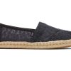 Femme TOMS Espadrilles | Alpargata Floral Lace Rope Espadrille Dentelle Florale Noire