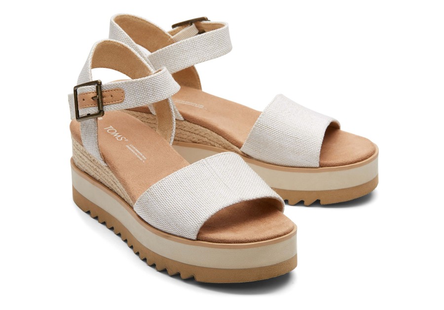 Femme TOMS Talons & Compensees | Sandales Diana Wedge Naturel