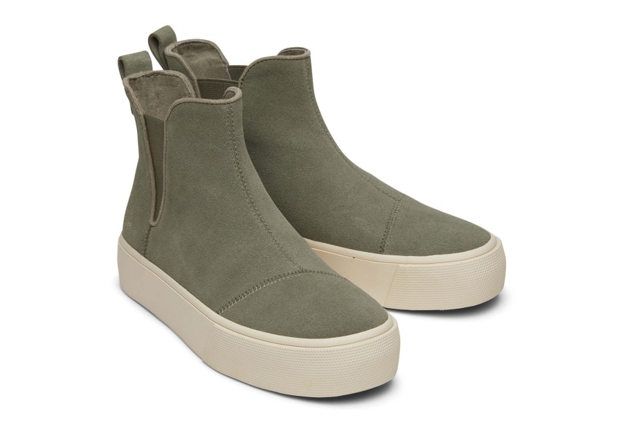 Femme TOMS Sneakers | Chelsea Fenix Compensee Gris Vetiver