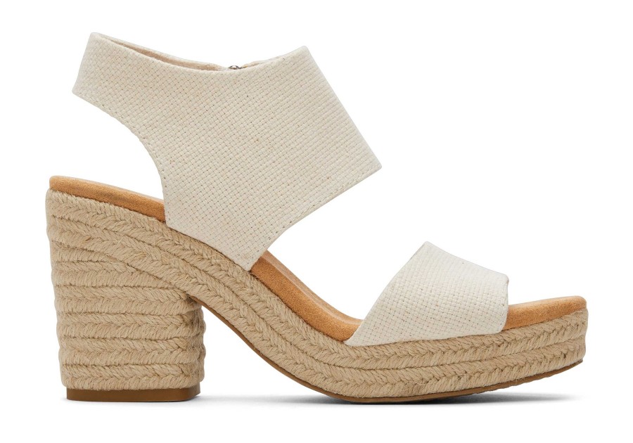 Femme TOMS Talons & Compensees | Majorca Rope Platform Sandal Tissage Panier Naturel