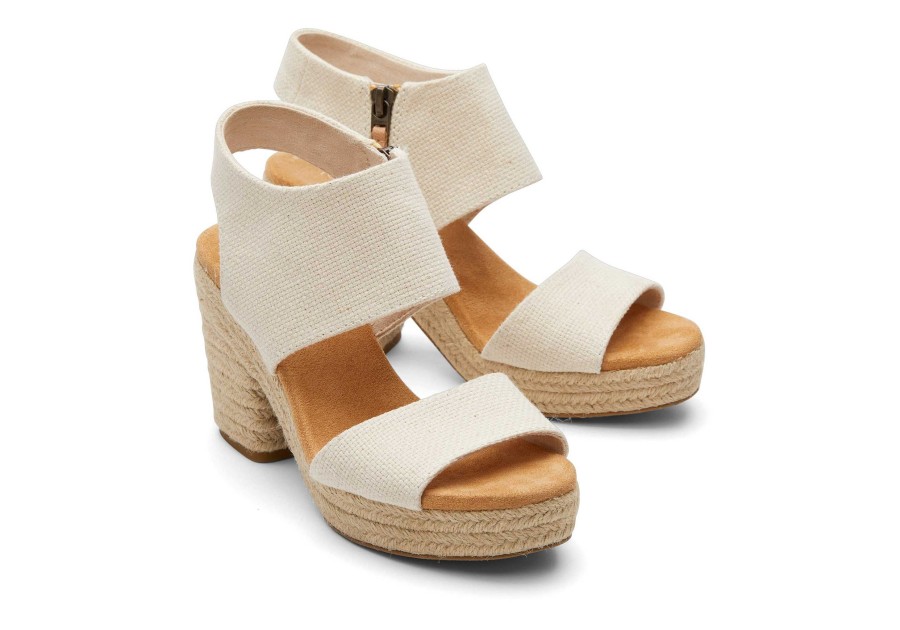 Femme TOMS Talons & Compensees | Majorca Rope Platform Sandal Tissage Panier Naturel