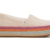 Femme TOMS Slip-Ons | Espadrille Semelle Compensee Valencia Lin Metallise Dusty Peche