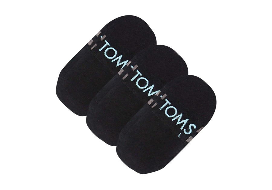 Homme TOMS | Lot De 3 Chaussettes Invisibles Rayures Noires