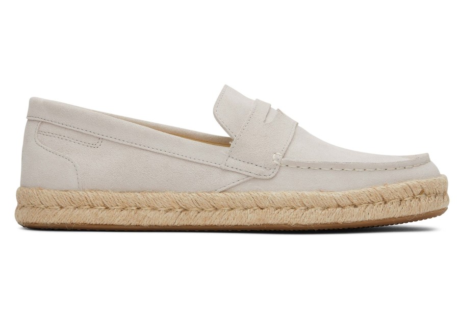 Homme TOMS Espadrilles | Stanford 2.0 Rope Espadrille Suede Daim Gris Galet