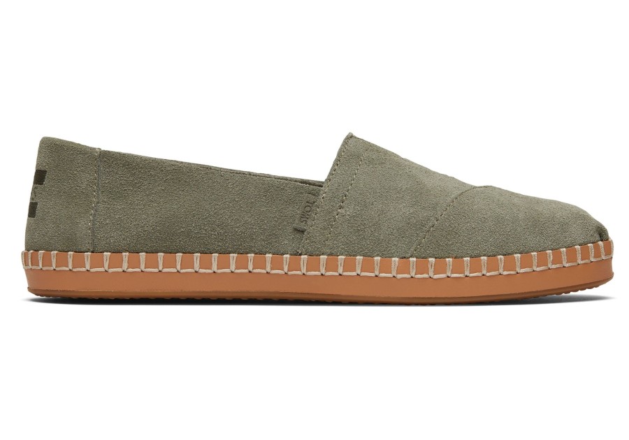 Femme TOMS Slip-Ons | Alpargata Enveloppe En Cuir Daim Gris Vetiver