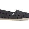 Femme TOMS Alpargata | Alpargata Embroidered Hearts Coeurs Noirs