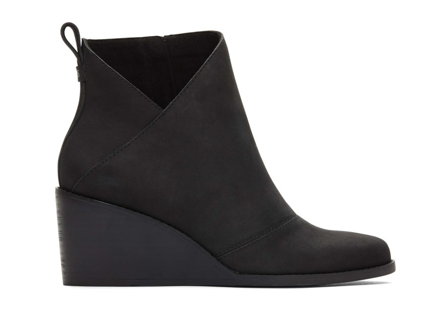 Femme TOMS Talons & Compensees | Bottine Sutton Cuir Noir