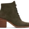 Femme TOMS Talons & Compensees | Bottine Evelyn A Lacets Suede Olive