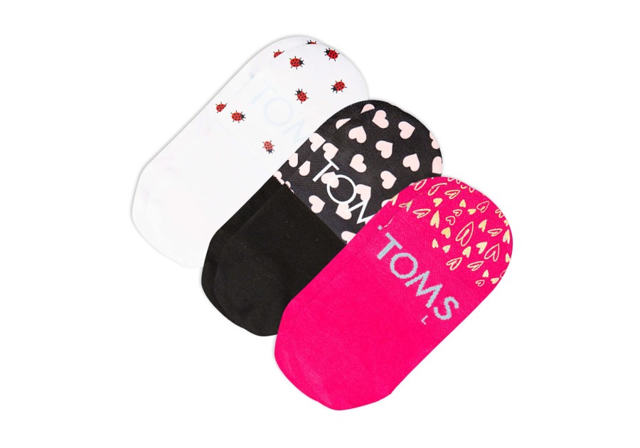 Femme TOMS | Ultimate No Show Socks Valentines 3 Pack Rose Multi