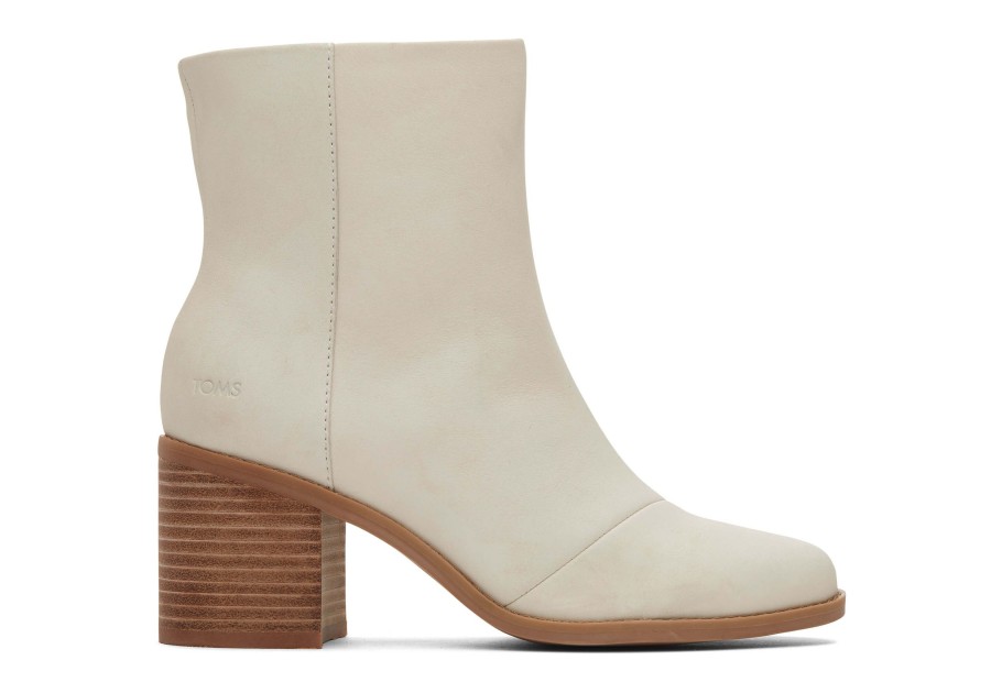 Femme TOMS Talons & Compensees | Bottine Evelyn Leather Light Sand