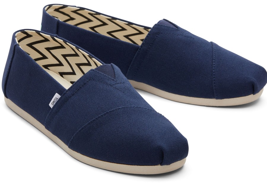 Homme TOMS | Alpargata En Coton Recycle Bleu Marine