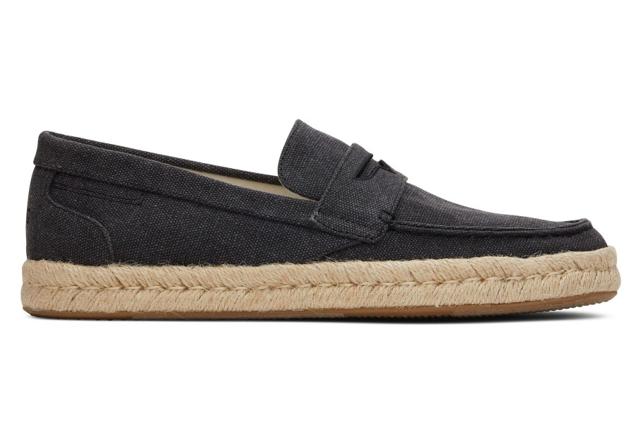 Homme TOMS Espadrilles | Stanford 2.0 Rope Espadrille Coton Recycle Noir