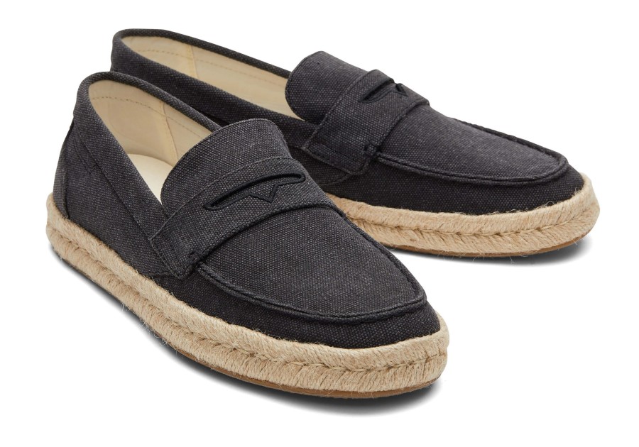 Homme TOMS Espadrilles | Stanford 2.0 Rope Espadrille Coton Recycle Noir