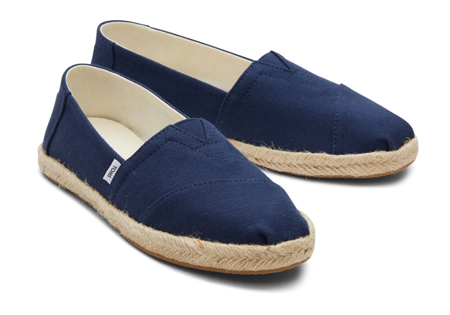 Femme TOMS Espadrilles | Alpargata Recycled Cotton Rope Espadrille Bleu Marine