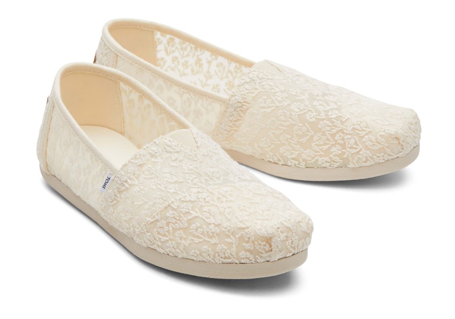 Femme TOMS Alpargata | Alpargata Floral Lace Dentelle Florale Naturelle