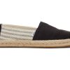 Femme TOMS Espadrilles | Alpargata Recycled Cotton Rope Espadrille Rayures Noires