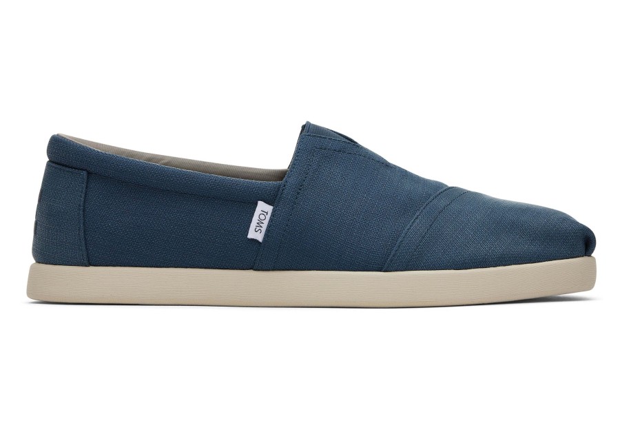 Homme TOMS | Alp Fwd Blue Textured Woven Indigo Fonce