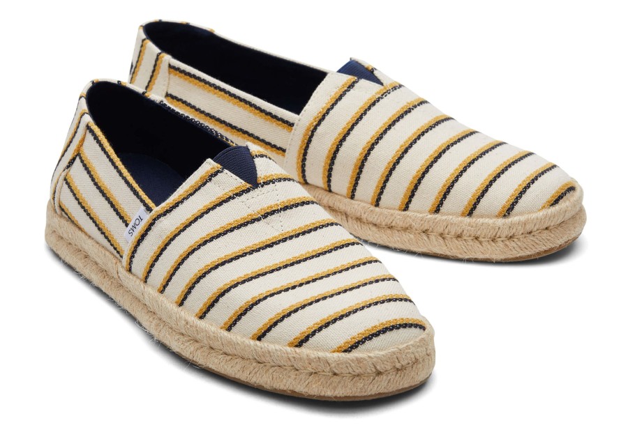 Homme TOMS Espadrilles | Espadrille Alpargata Corde Semelle 2.0 Rayure Naturel Multi University