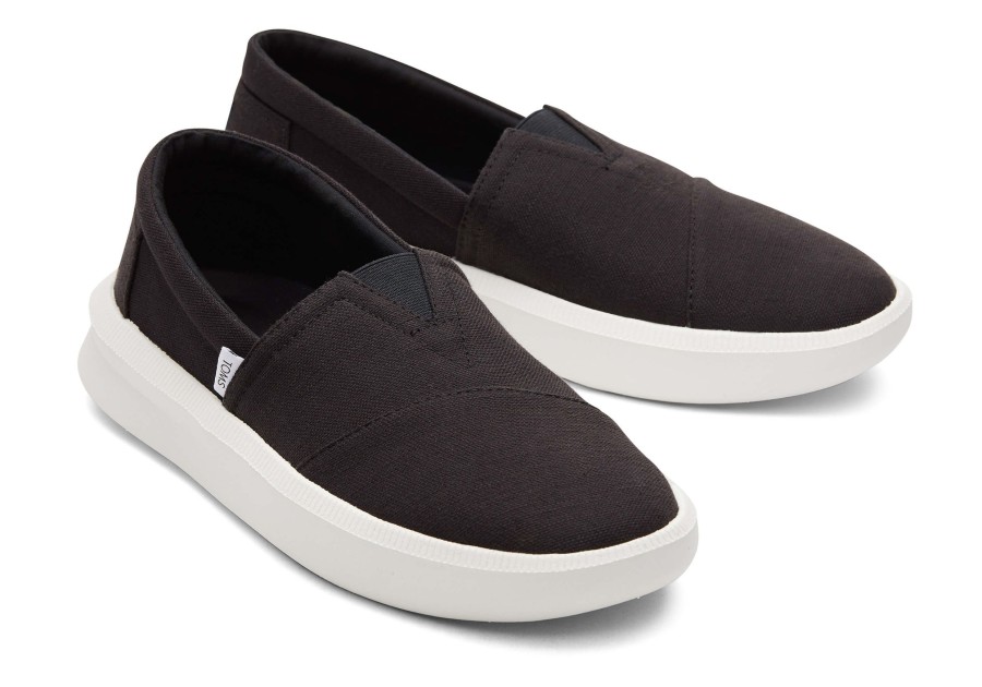 Homme TOMS Sneakers | Rover Trainers Recycled Cotton Coton Recycle Noir