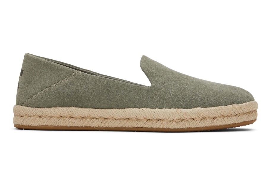 Femme TOMS Espadrilles | Santiago Suede Daim Gris Vetiver