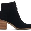 Femme TOMS Talons & Compensees | Bottine Evelyn A Lacets Suede Black