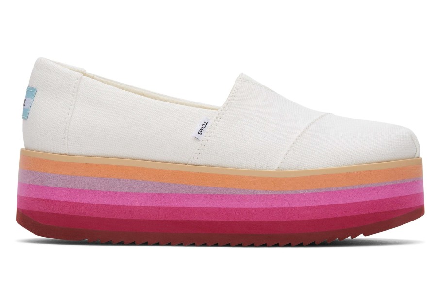 Femme TOMS Slip-Ons | Alpargata Platform Espadrille White Canvas