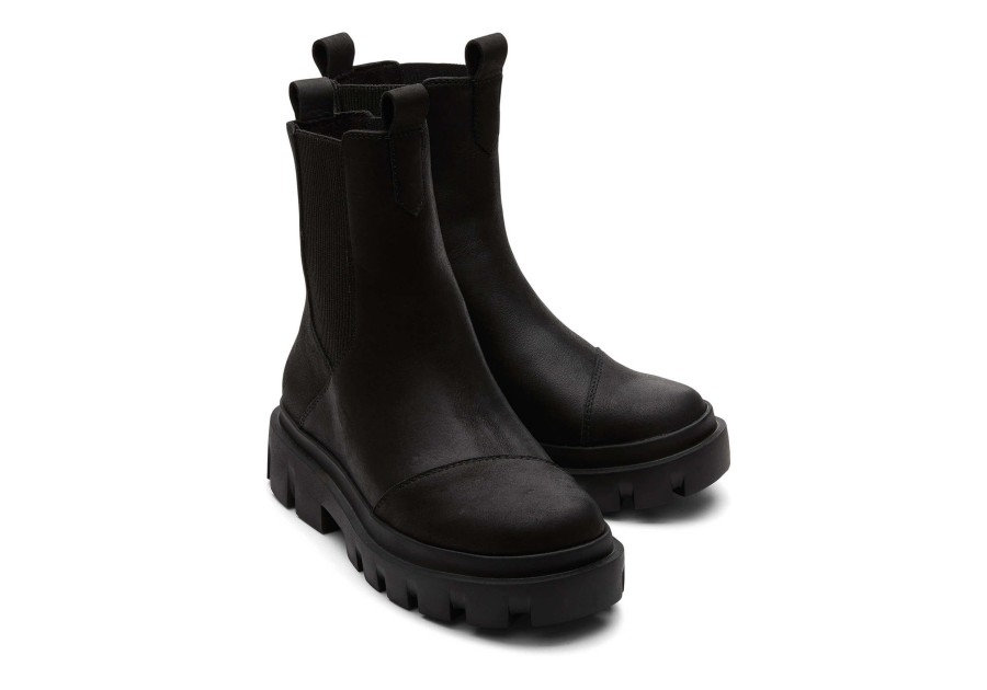 Femme TOMS Bottes | Bottine Rowan Water Resistant Black/Black