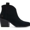 Femme TOMS Talons & Compensees | Constance Black Suede Heeled Boot Black/Black