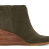 Femme TOMS Talons & Compensees | Clare Suede Wedge Boot Olive