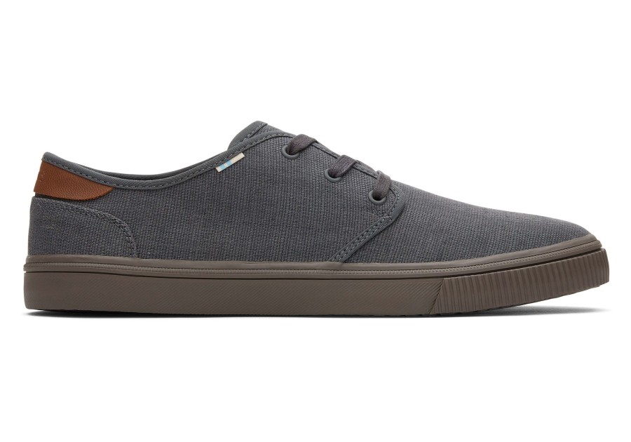 Homme TOMS Sneakers | Carlo Graphite Heritage Canvas Lace-Up Sneaker Smoky Graphite