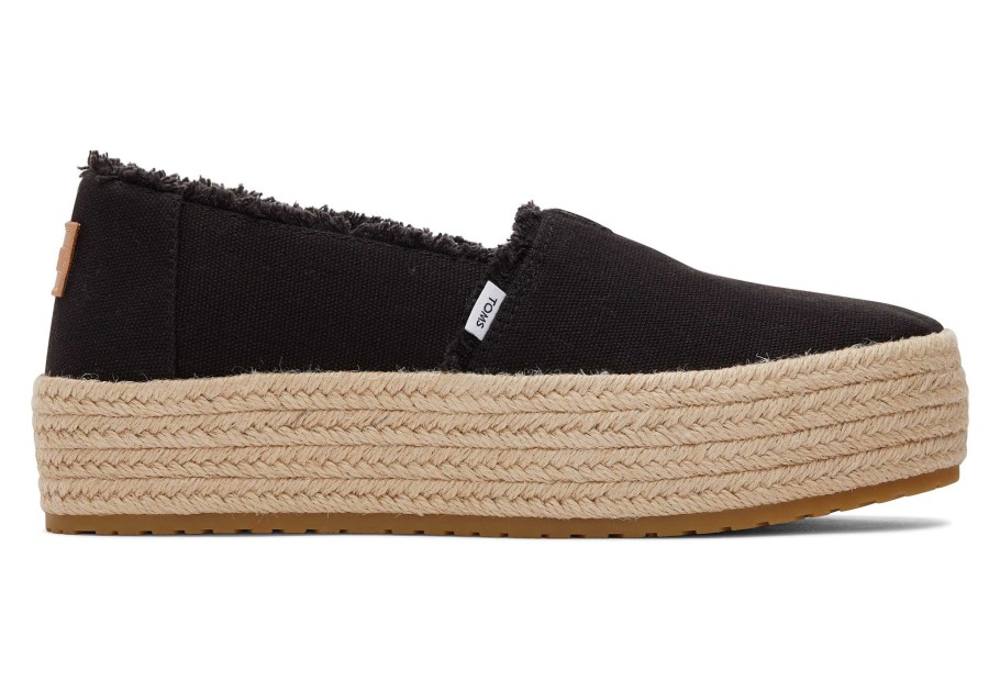 Femme TOMS Plateformes | Valencia Platform Espadrille Toile Noire