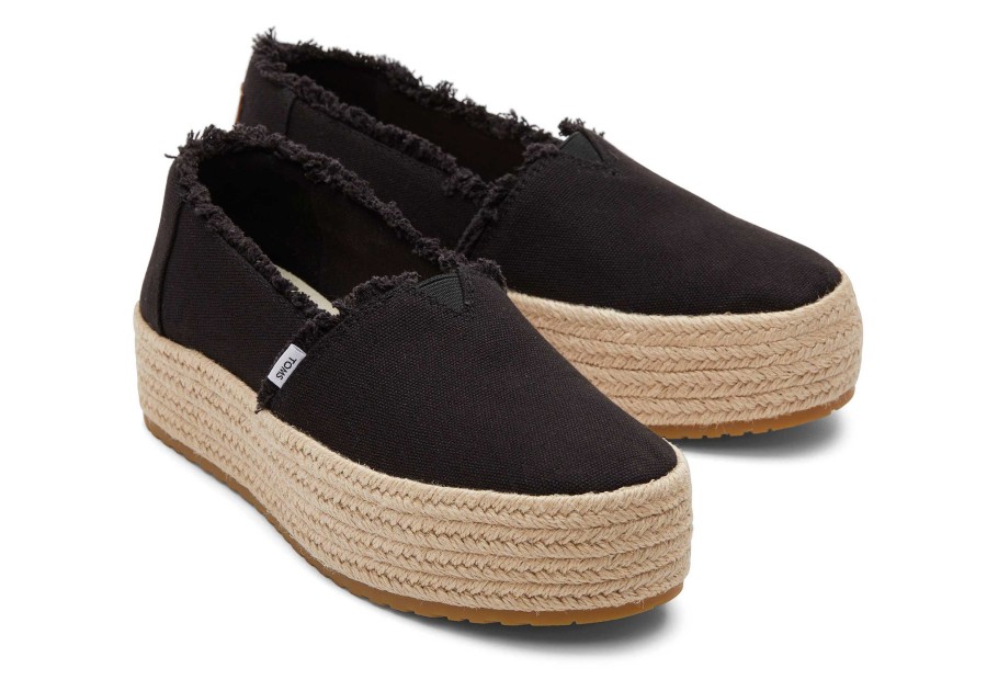 Femme TOMS Plateformes | Valencia Platform Espadrille Toile Noire