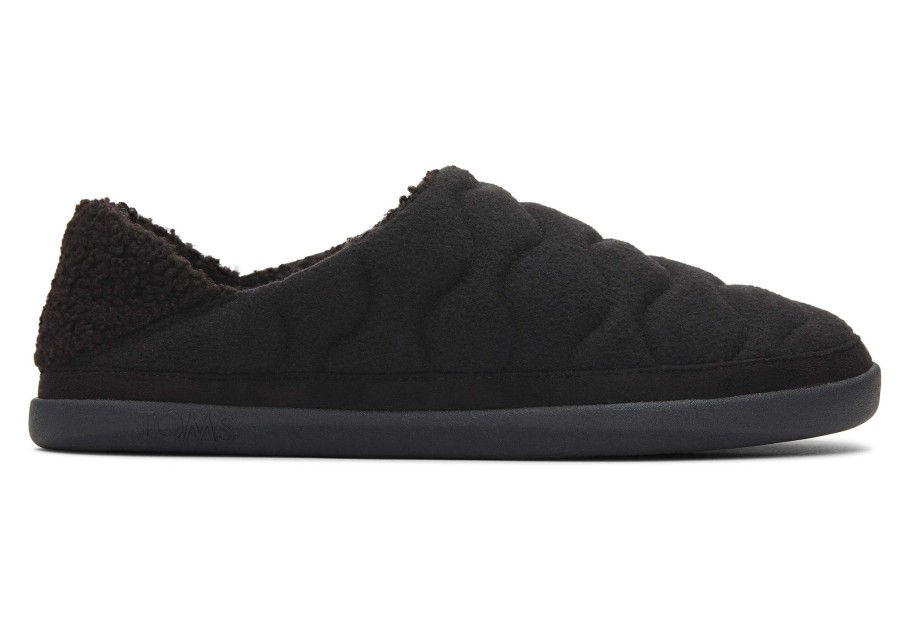 Femme TOMS Chaussons | Chaussons Ezra Black Quilted Felt