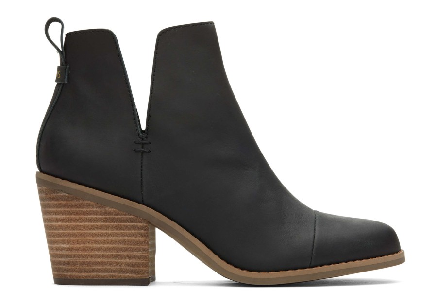 Femme TOMS Talons & Compensees | Bottes Everly Cuir Noir