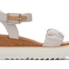 Femme TOMS Plateformes | Diana Ruched Woven Wedge Sandal Tissu Fronce Mastic